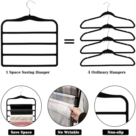 Closet Organizers and Storage, 2 Pack Pants-Hanger-Space-Saving