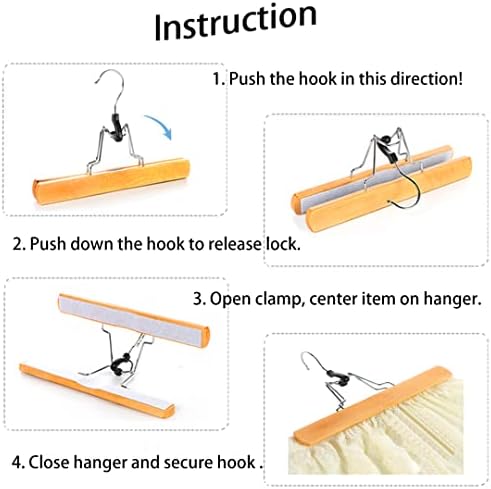 Tosnail 12 Pack Wooden Skirt Pants Clothes Hangers with 360° Swivel Hook, Non Slip Slack Hanger, Jeans Hangers, Trouser 