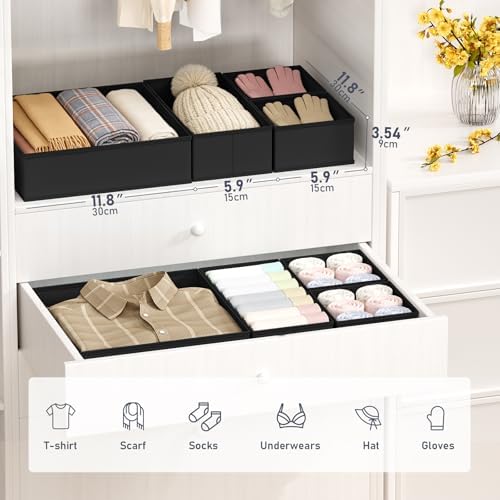 DIMJ Drawer Organizer Clothes - 26 Pack Baby Dresser Organizer for Nursery Closet Organization, Fabric Drawer Organizer Bins for Underwears Socks Bras, Foldable Storage Dividers for Bedroom