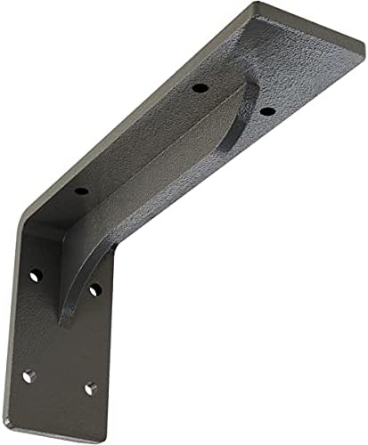 Ekena Millwork BKTM02X08X04EBHGY Steel Bracket Embrey, 2"W x 8"D x 4 1/4"H, Hammered Gray