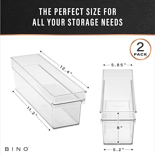 BINO | Plastic Storage Bins, Small | THE HANDLER COLLECTION | Multipurpose Organizer Bins | Kitchen Pantry Organizers an