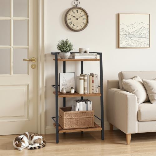 MAHANCRIS 3-Tier Book Shelf, Ladder Shelf, Bookcase, Ladder Shelving Unit