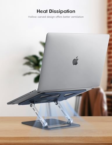 Aoviho Adjustable Laptop Stand for Desk,Portable Laptop Stand Holder and Riser,Foldable Aluminum Notebook Computer Stand