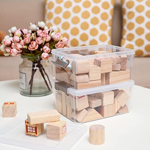8Packs 1.3Qt Small Storage Bins with Lids,Stackable Clear