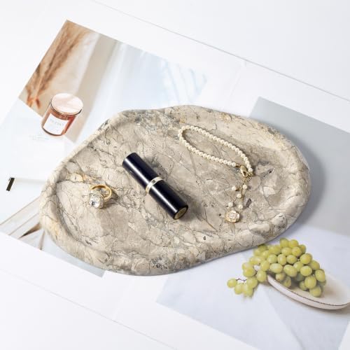 Koville Marble Vanity Tray for Bathroom, Cloud Shape Stone Key Tray