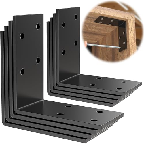 1.5x3x3 Inch Galvanized L Bracket, 8PCS 90 Degree Angle Bracket for Shelf, Iron Corner Brackets for Wood Post，Shelves，Fu