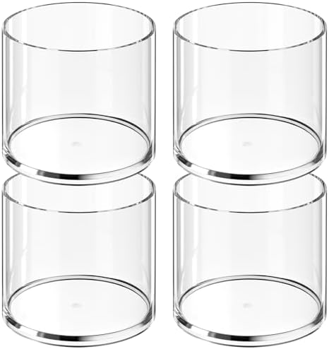 MaxGear Round Pen Holder 4 Pack Acrylic Cylinder Container, Pencil Holder