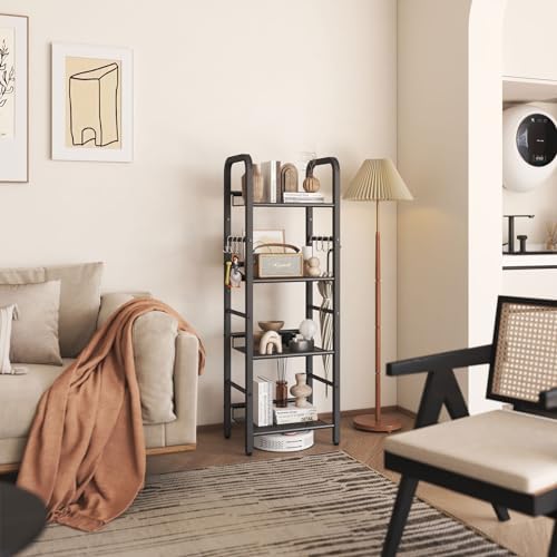 YMYNY 4 Tier Bookshelf, Freestanding Bookcase for Living Room, Bedroom, Home Office, Multi-Functional Storage Rack Organ
