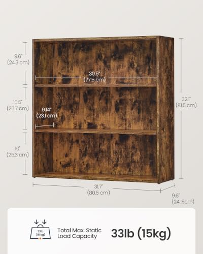SONGMICS HOME 3-Tier Bookshelf, Shelving Unit