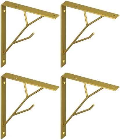 Mocomax 8 Inch Decorative Shelf Brackets, Heavy Duty Floating Shelves, Wall Mount Shelving Bracket, Hardware L Shape Tre