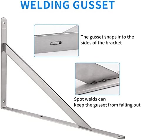 YUMORE 20 Inch Shelf Bracket, Heavy Duty L Bracket, 2 Pack