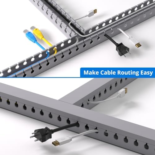 1.2"H x 1.2"W Cable Raceway, 12ft Under Desk Wire Management Channel, Grey