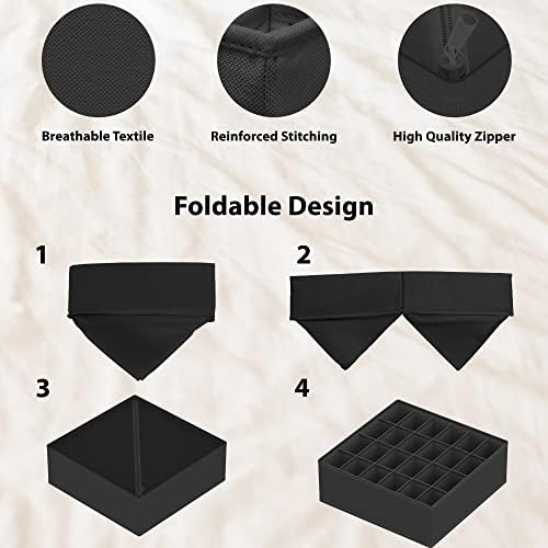 Simple Houseware 4-Pack Drawer Organizer Set for Underwear/Socks/Bra