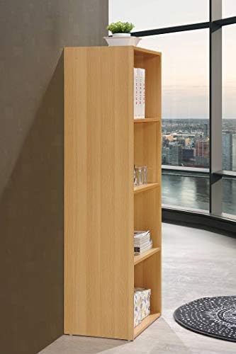 Hodedah 4-Shelf Bookcase in Beech