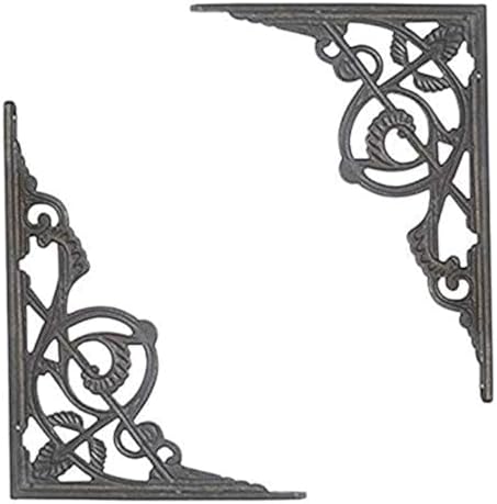 Adonai Hardware Maasiai Natural Raw Antique Iron Shelf Bracket (Supplied as 2 Pieces per Pack) - Natural Unlacquered