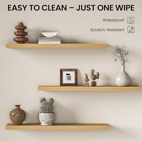 Fun Memories Floating Shelves for Wall 40 Inch, Set of 2 – Wall-Mounted Storage & Display Shelf with Invisible Bracket, 