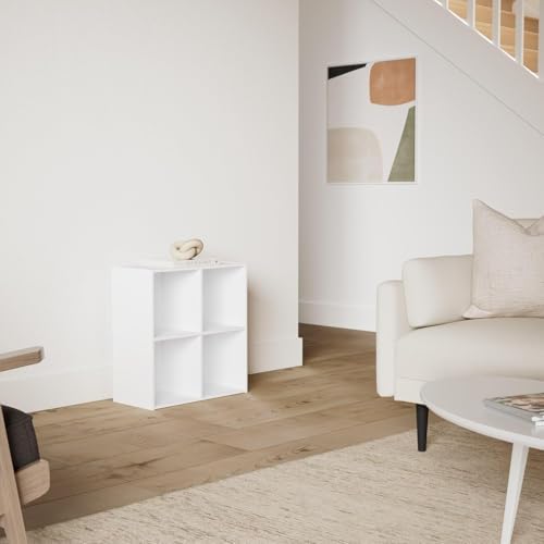 KB Designs - 4-Cube Bookcase, Unit Shelf, Storage Organizer, White