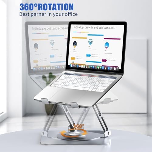 Laptop Stand for desk(360°Rotating),Aluminum laptop Riser for 10-16"Laptops