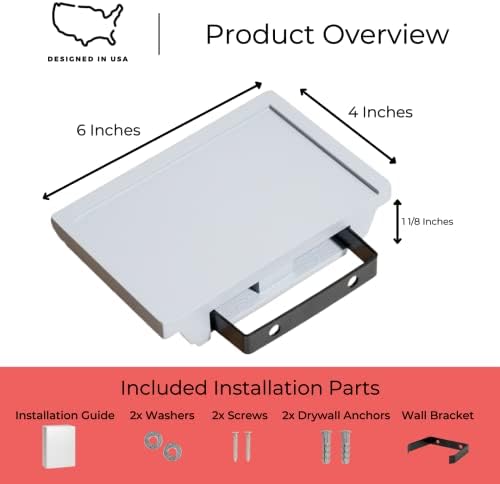Small Floating Wall Shelf, Mini 4 x 6 in, Gray - 1 Pack