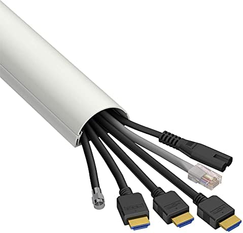 D-Line Cable Management Box (Large) & Large Cable Raceway Length 2" (W) x 1" (H) x 39" Length - White