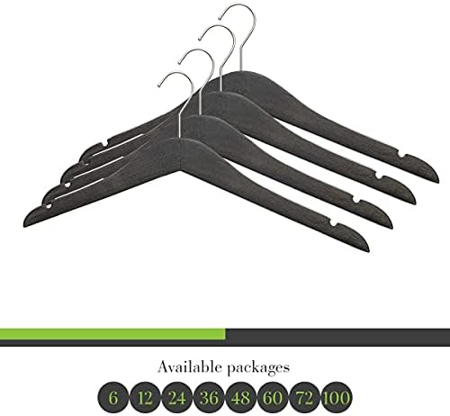 Slim Luxe Wood Top Hangers, Heavy Duty Pants Hangers, Skirt Hangers, Coat Hangers- Clothes Hangers - Non Slip, Slim and 