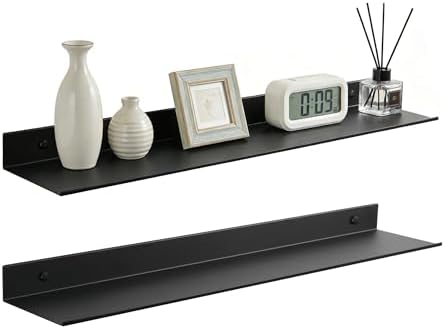 Z metnal Wall Shelf, Long Floating Shelves, Metal Hanging Shelf for Living Room Kitchen Storage Entry, Aluminum, Wall Mo