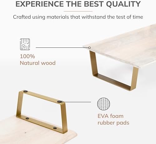 Anji Mountain Monitor Stand for Desk - Desktop Organizer & Laptop Riser, Ergonomic Monitor Riser, Space-Saving, Durable,