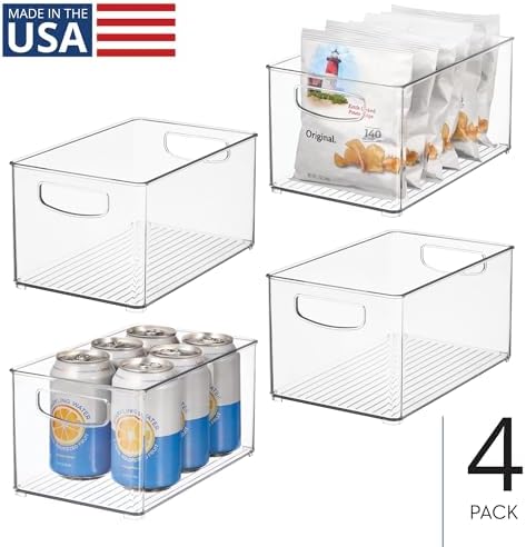 iDesign Clear Plastic Nesting Storage Bins, Set of 4