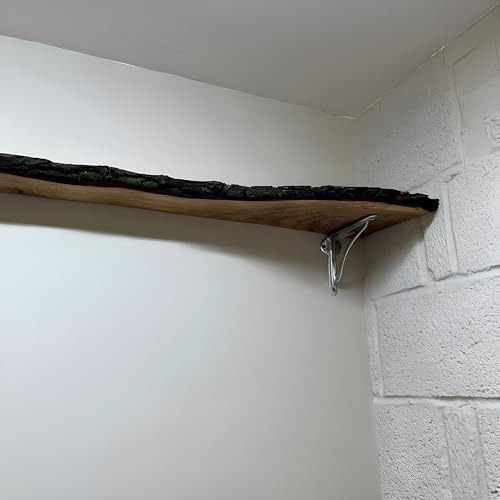 Brushed Nickel Shelf Bracket L-Shaped 4.5" Brass, Stylentdecor Wall Mount