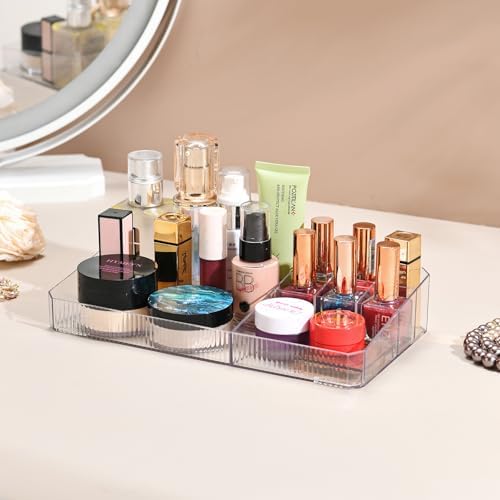 ZHIAI stackable storage drawers, acrylic storage rack, cosmetics and beauty products organizer, suitable for makeup room