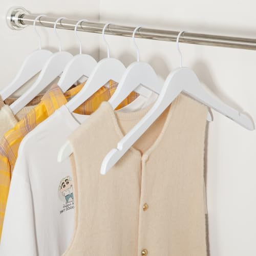 TOPIA HANGER Bride Hanger for Wedding Dress, Premium White Wooden Hangers, 360° Swivel White Hook, Smooth Finish, Extra Smoothly Cut Notches, 10 Pack-CT06W