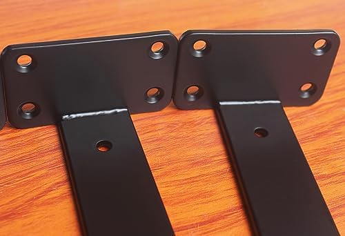 10 Pack - 12 inch Black Hidden L Shelf Bracket (1/5 Inch Thicked) Iron Floating Shelf Brackets Rustic Industrial Metal B