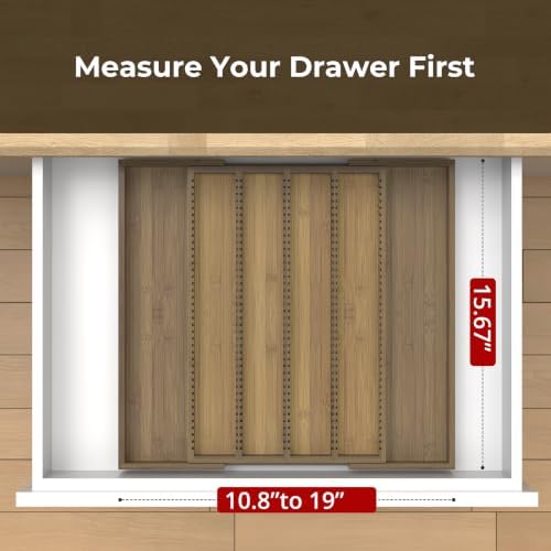 Large Expandable Bamboo Coffee Pod Drawer Organizer