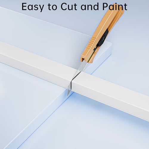 Yecaye 283in Cord Hider, PVC Wire Covers for Cord on Wall, W0.59in H0.4in