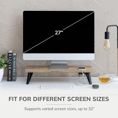 Anji Mountain Monitor Stand for Desk - Desktop Organizer & Laptop Riser, Ergonomic Monitor Riser, Space-Saving, Durable,