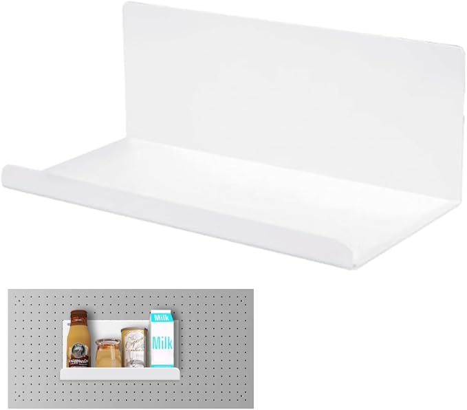 WAYUTO Magnetic Fridge Shelf, Metal Refrigerator Organizer Shelf with Strong Magnets for Kitchen, Locker, Office and Whiteboard Storage, White