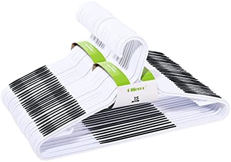 Plastic Clothes Hangers 30 Pack, Hangers with Grip Black