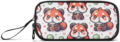 Cute Red Panda Bubbles Pencil Case Box Boys Girls Large Pencil Pouch Zipper Compartments Big Capacity Stationery Pen Bag Organizer for Kids Teens Adults School Office