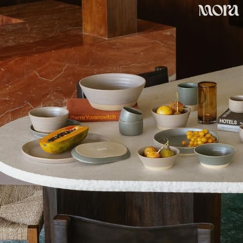 Mora Ceramic Decorative Tray - 9.4in Dish for Jewelry, Perfume, Makeup, Accessories, Candle, in the Bathroom Vanity, Bed