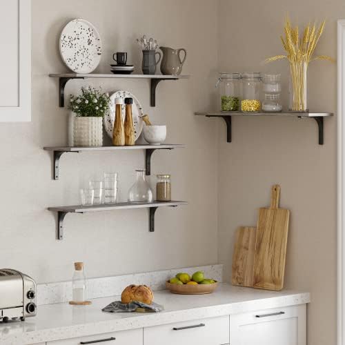 DINZI LVJ Long Wall Shelves, 23.6Inch Wooden Wall Mounted Shelves, Set of 2