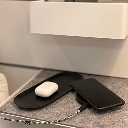 Black Stainless Steel Tray Set of 3, 9 Inch Oval Vanity Trays