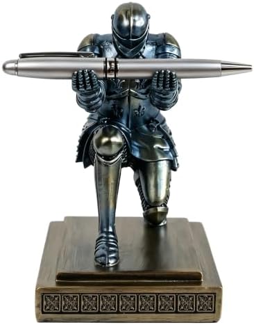 Soldier Executive Knight Pen Holder Personalized Desk Organizers Blue