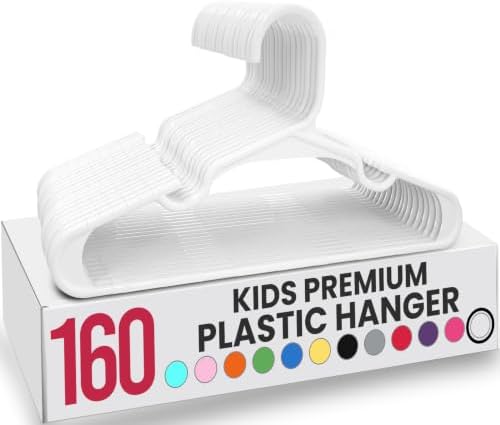 Utopia Home Kids Hangers 160 Pack – 11.5 Inch Baby Closet Hangers White