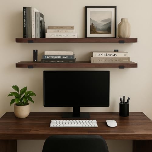 CONSDAN Floating Shelves for Wall Mounted Book Shelf Hanging Shelves Floating Bookshelf for Bedroom, Bathroom, Living Ro