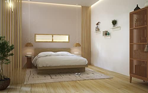 MUJI 44520635 Wall Mounted Furniture Shelf, Oak Wood, Light Gray, Width 17.3 x Depth 4.7 x Height 3.9 inches (44 x 12 x 