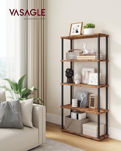 VASAGLE 5-Tier Shelf, Storage Shelves, Bookcase with Shelves, Living Room