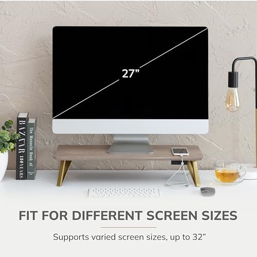 Anji Mountain Monitor Stand for Desk - Desktop Organizer & Laptop Riser, Ergonomic Monitor Riser, Space-Saving, Durable,