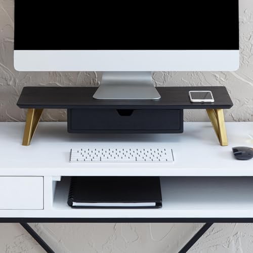 Anji Mountain Monitor Stand for Desk - Desktop Organizer & Laptop Riser, Ergonomic Monitor Riser, Space-Saving, Durable,