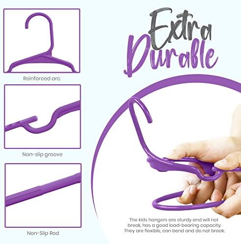Utopia Home Kids Hangers 40 Pack – 11.5 Inch Baby Closet Hangers Purple