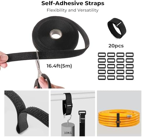 Cable Management Organizer Kit, Desk Cable Organizer, Cable Management Under Desk, Wire Management and Cord Organizer fo